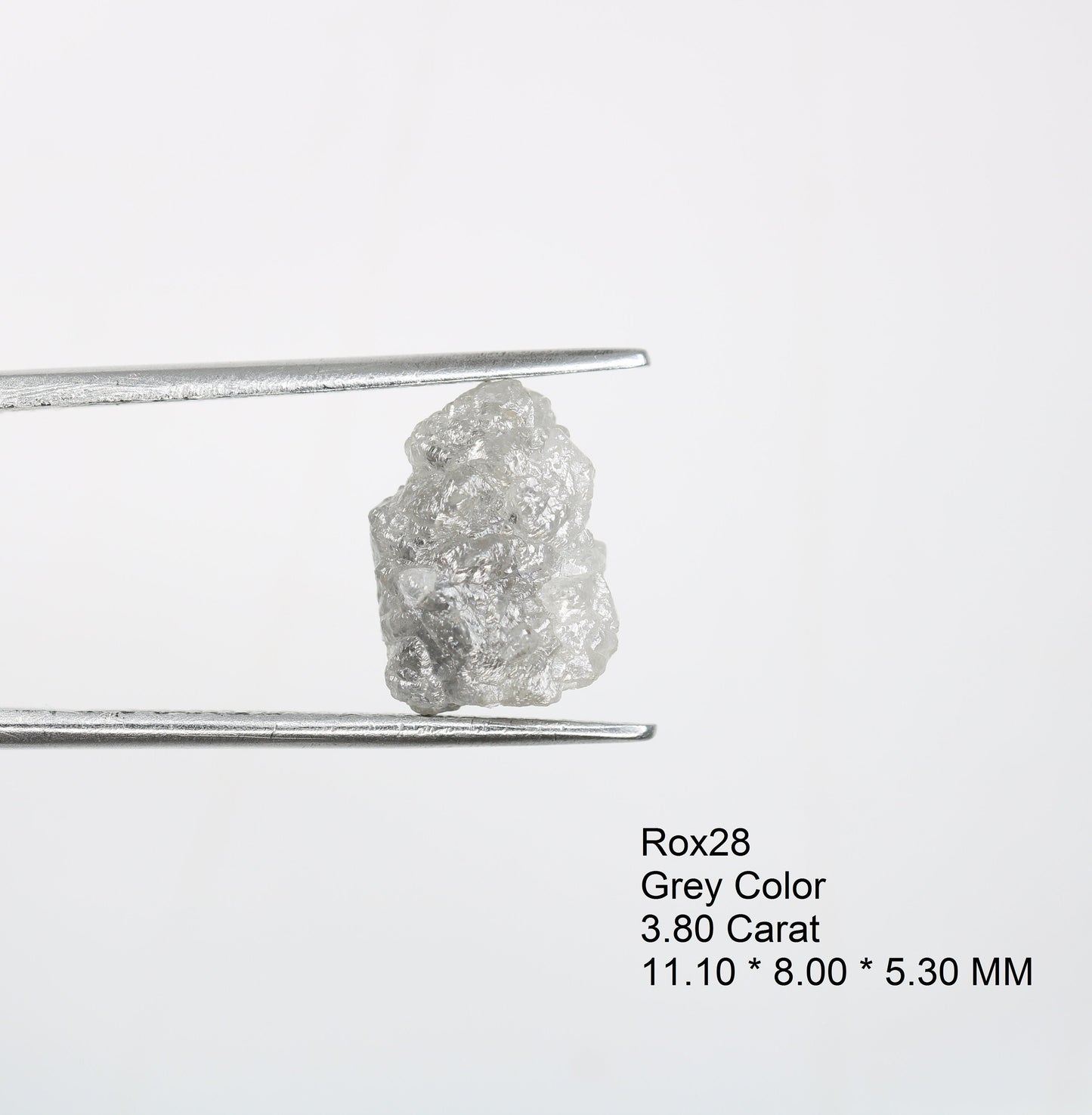 3.8Ct Natural Rough Gray Uncut Diamond | For Uncut Rough Diamond Ring | Raw Diamond For Jewelry | Unique Gift | Antique Raw Diamond Gift