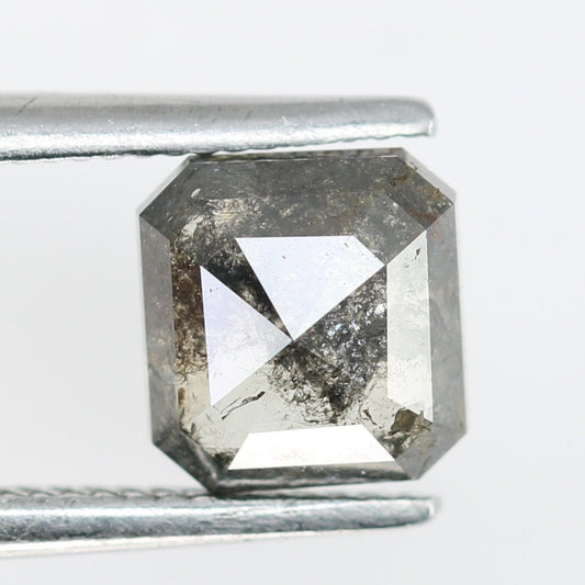 0.98 CT Salt and Pepper Emerald Shape Diamond - Natural Loose Emerald Cut Diamond - Emerald Engagement Ring - LABORDAY Offer