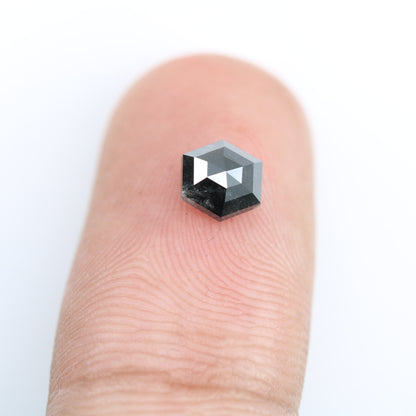 1 CT Hexagon Cut Salt and Pepper Diamond - Natural Hexagon Diamond - Salt and Pepper Ring - Gift for Wifey - Gift for mother - jewelry