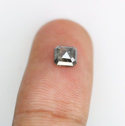 0.98 CT Salt and Pepper Emerald Shape Diamond - Natural Loose Emerald Cut Diamond - Emerald Engagement Ring - LABORDAY Offer