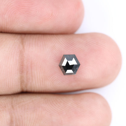 1 CT Hexagon Cut Salt and Pepper Diamond - Natural Hexagon Diamond - Salt and Pepper Ring - Gift for Wifey - Gift for mother - jewelry
