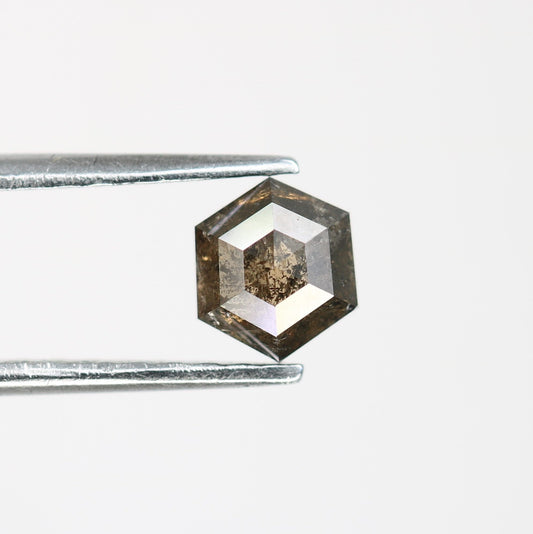 0.88 CT Hexagon Cut Salt and Pepper Diamond - Natural Hexagon Diamond - Salt and Pepper Ring - Gift for Wifey - Gift for mother - jewelry