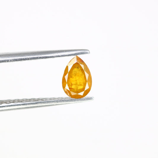 0.45ct Loose Yellow Pear Rustic Diamond For Engagement RingFor Gold Ring Diamonds