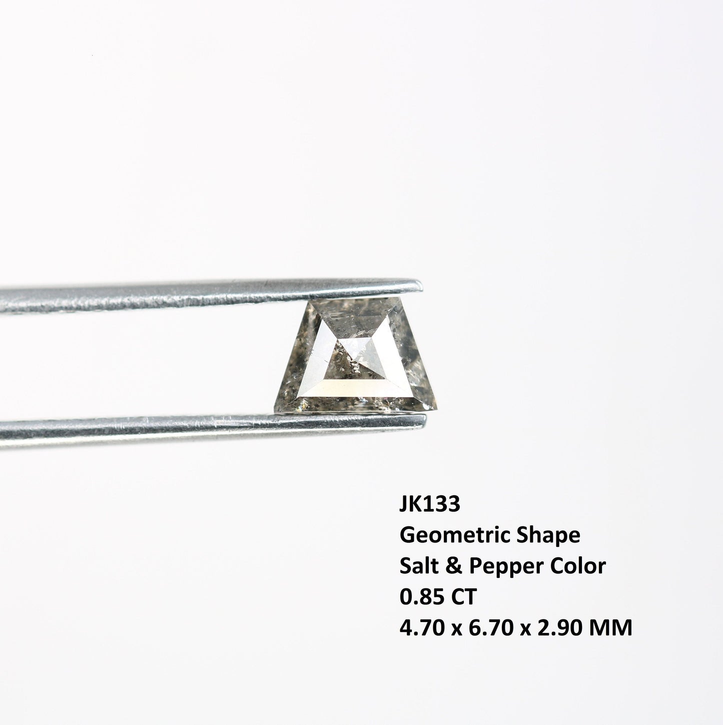 0.85 CT Salt and Pepper Natural Loose Diamond, Geometric Cut For handmade necklace pendant, diamond bracelet Wedding & Engagement Gold Ring