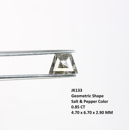 0.85 CT Salt and Pepper Natural Loose Diamond, Geometric Cut For handmade necklace pendant, diamond bracelet Wedding & Engagement Gold Ring