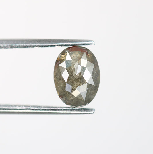 1.12 CT Rose Cut Oval Salt and Pepper Diamond - Perfect for Gold Rings & Elegant, Unique Jewelry Designs