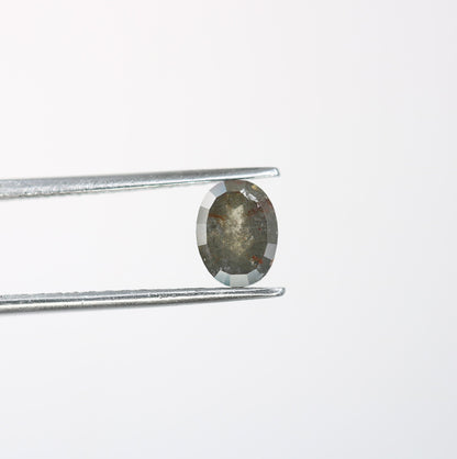 1.12 CT Rose Cut Oval Salt and Pepper Diamond - Perfect for Gold Rings & Elegant, Unique Jewelry Designs