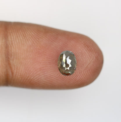 1.12 CT Rose Cut Oval Salt and Pepper Diamond - Perfect for Gold Rings & Elegant, Unique Jewelry Designs