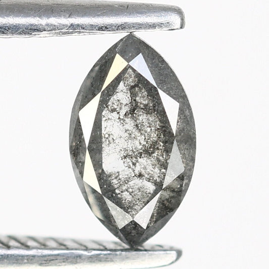 0.34 CT Marquise Shape Salt And Pepper Diamond | Natural Loose Black/Grey Diamonds For Weeding & Earring | For pendant | For Bracelet