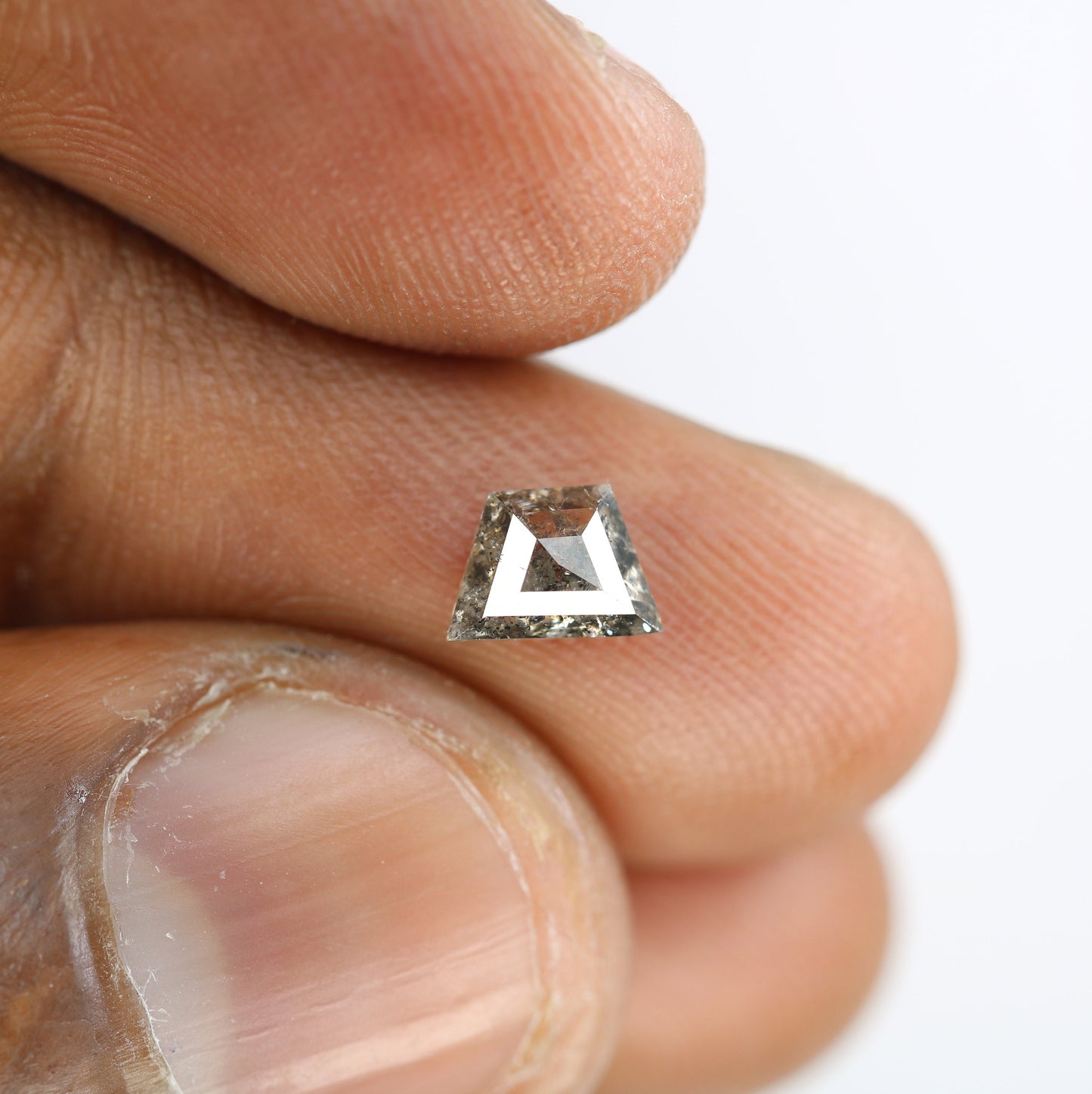 0.85 CT Salt and Pepper Natural Loose Diamond, Geometric Cut For handmade necklace pendant, diamond bracelet Wedding & Engagement Gold Ring