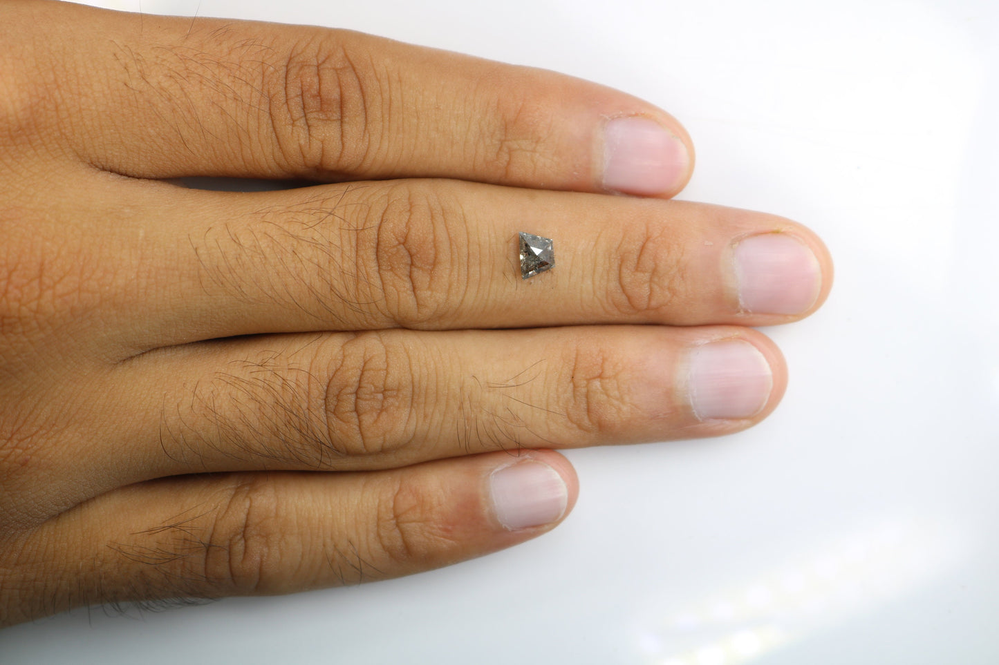 0.85 CT Salt and Pepper Natural Loose Diamond, Geometric Cut For handmade necklace pendant, diamond bracelet Wedding & Engagement Gold Ring