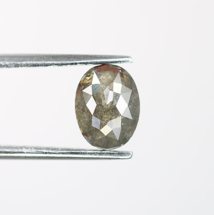 1.12 CT Rose Cut Oval Salt and Pepper Diamond - Perfect for Gold Rings & Elegant, Unique Jewelry Designs