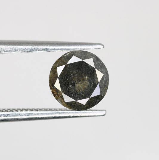 0.83 Carat Round Brilliant Cut Salt and Pepper Diamond for Gold Rings | Ideal for Unique Engagement or Custom Jewelry Designs