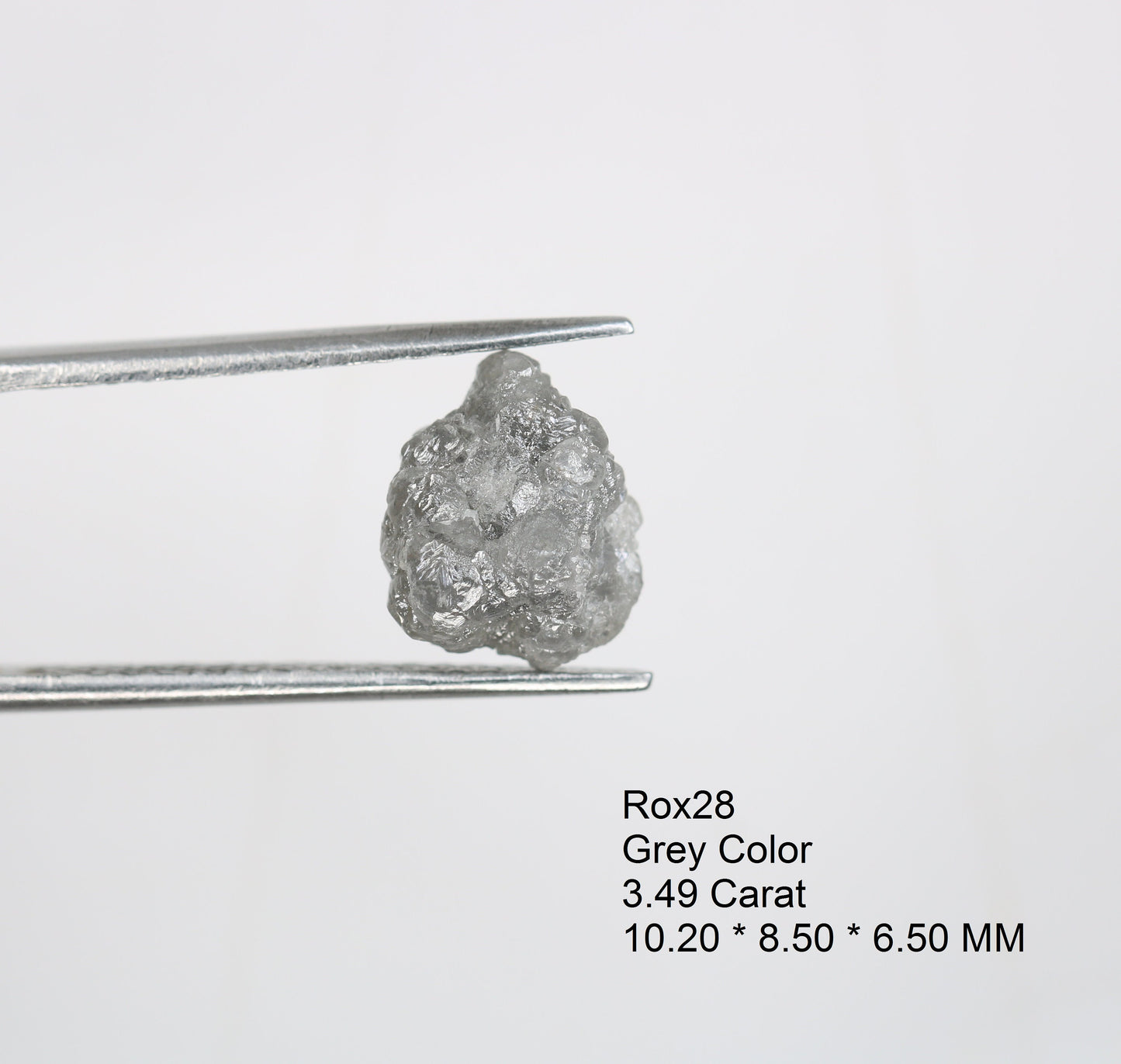 3.49ct Natural Rough Gray Uncut Diamond | For Uncut Rough Diamond Ring | Raw Diamond For Jewelry | Unique Gift | Antique Raw Diamond Gift