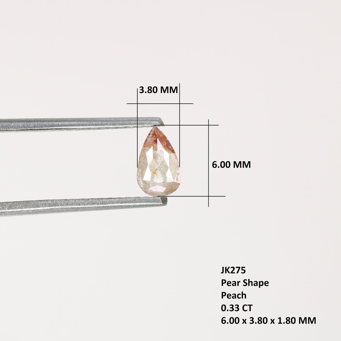 0.33 CT Natural Peach Pear Shape Diamond For Wedding Ring | 6 MM Pear Diamond | Peach Pear Diamond | Customize Jewelry | Statement Jewelry