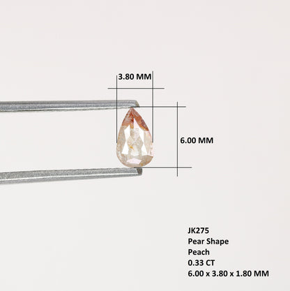 0.33 CT Natural Peach Pear Shape Diamond For Wedding Ring | 6 MM Pear Diamond | Peach Pear Diamond | Customize Jewelry | Statement Jewelry