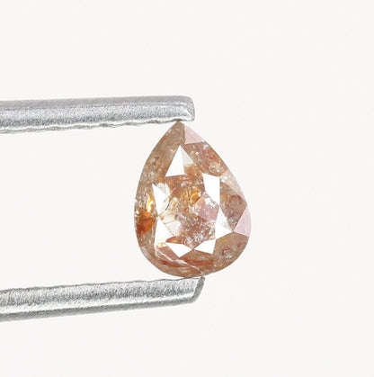 0.37 CT 5 MM Loose Pear Shape Natural Peach Diamond For Promise Ring | Pear Diamond Ring | Pear Halo Ring | Pear Peach DiamondFor Gold Ring