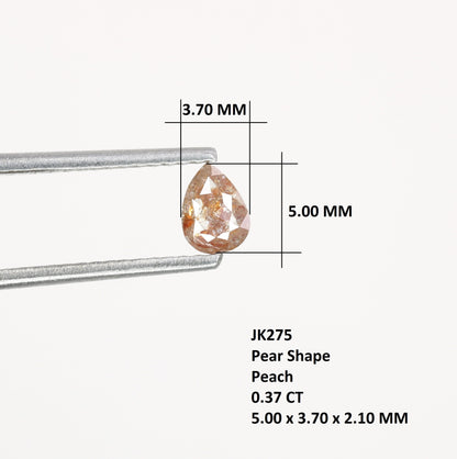 0.37 CT 5 MM Loose Pear Shape Natural Peach Diamond For Promise Ring | Pear Diamond Ring | Pear Halo Ring | Pear Peach DiamondFor Gold Ring
