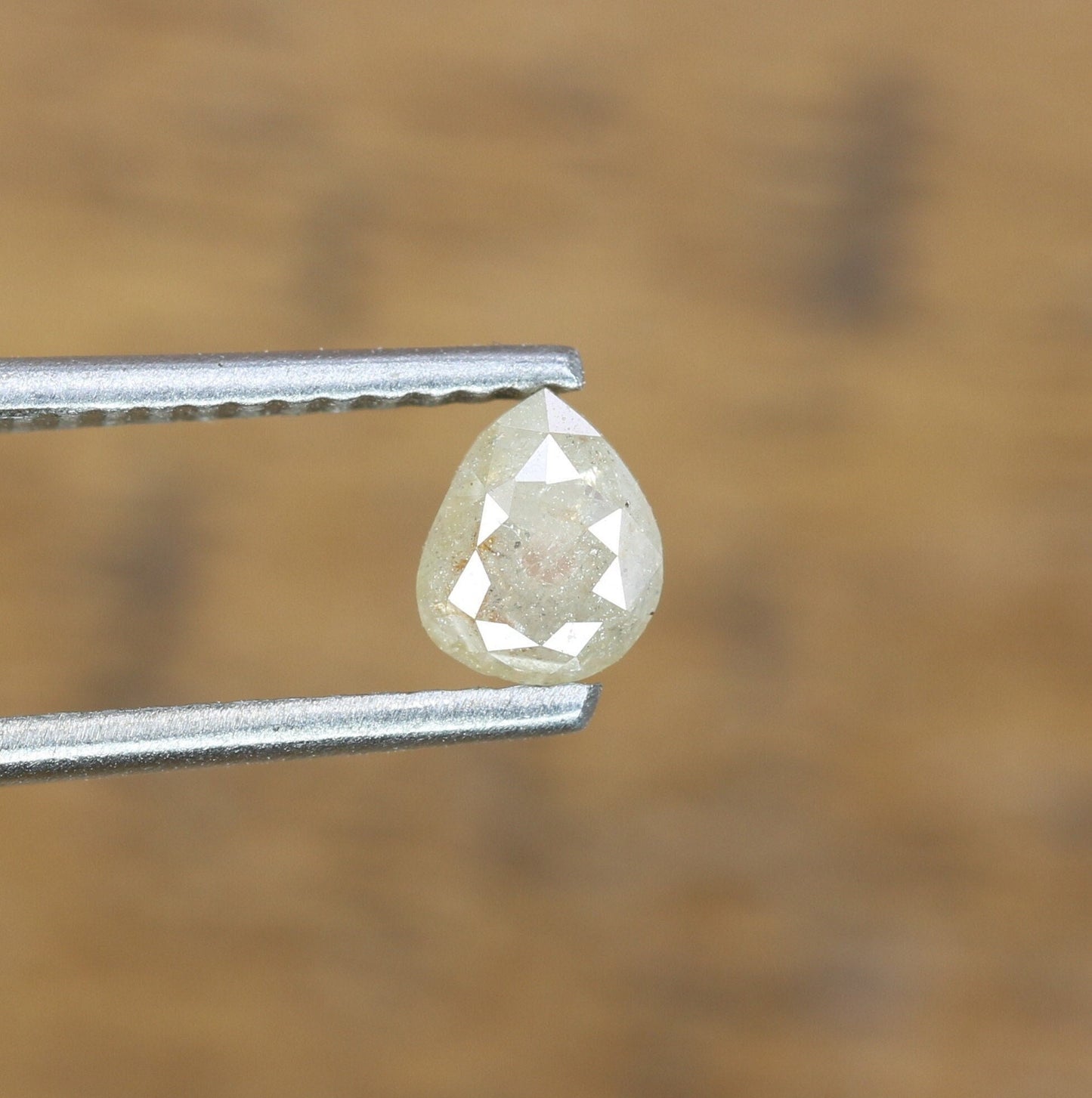 0.41 CT Polished Pear Shape Natural Grey Loose Diamond For Engagement Ring | Pear Halo Ring | Pear Prongs Set Ring | Custom Made Ring