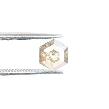 0.82 CT Hexagon Cut Salt and Pepper Diamond - Natural Hexagon Diamond - Salt and Pepper Ring - Gift for Wifey - Gift for mother - jewelry