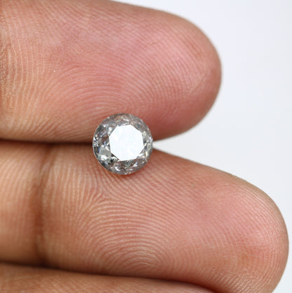 1.86 Carat Round Loose Brilliant Cut Salt and Pepper Rustic Diamond Ring | Unique Brilliant Cut Diamond Jewelry | Perfect Gift for Her