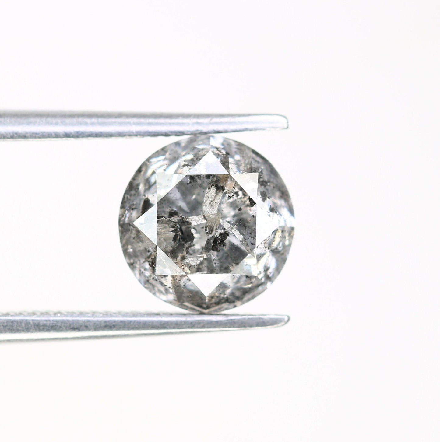 1.86 Carat Round Loose Brilliant Cut Salt and Pepper Rustic Diamond Ring | Unique Brilliant Cut Diamond Jewelry | Perfect Gift for Her