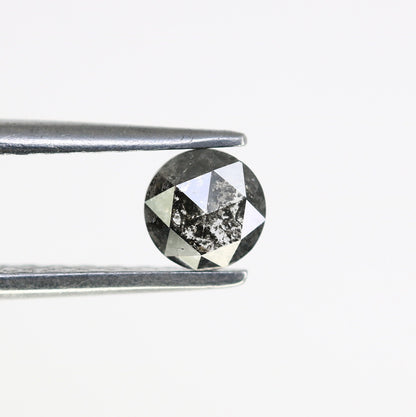 0.37 CT Rose Cut Round Black Salt And Pepper Real Diamond For Engagement/Wedding RingFor Gold Ring Diamonds