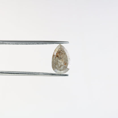 2 CT Salt and Pepper Pear Diamond for Ring | Loose Rustic Diamond for Gold Ring | Unique Gemstone for Engagement Ring