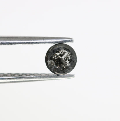 0.37 CT Rose Cut Round Black Salt And Pepper Real Diamond For Engagement/Wedding RingFor Gold Ring Diamonds