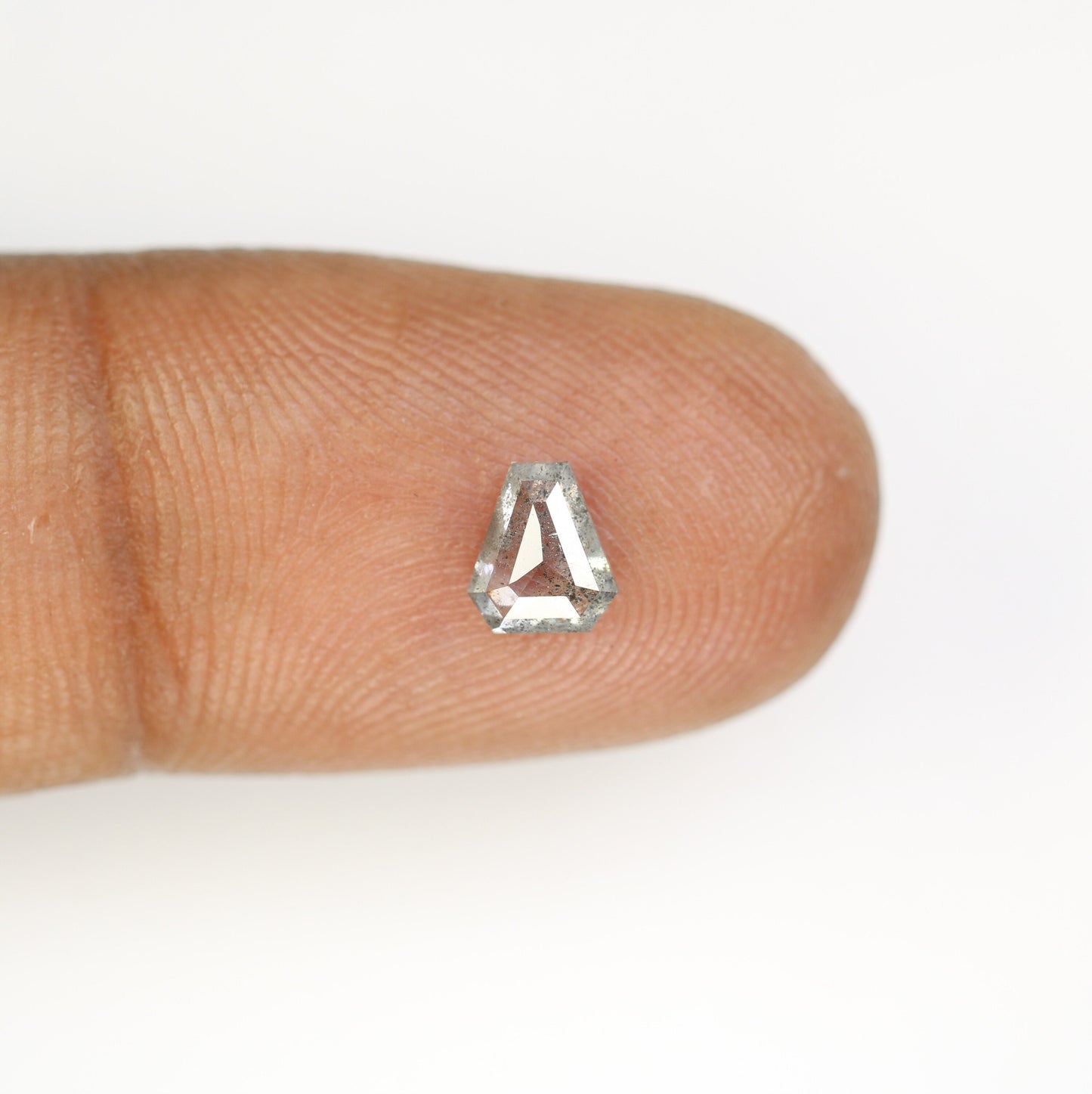 0.53 CT Salt and Pepper Natural Loose Diamond, Geometric Cut For handmade necklace pendant, Fancy Diamond for Engagement Ring Anniversary
