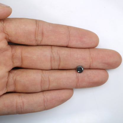 0.79 Carat Natural Salt and Pepper Round Brilliant Cut Galaxy Diamond for Engagement Rings | Ideal for Custom Gold Jewelry Designs