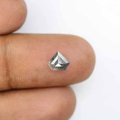 1 CT Salt and Pepper Natural Loose Diamond, Shield Cut For handmade necklace pendant, Fancy Diamond for Engagement Ring Anniversary Diamonds