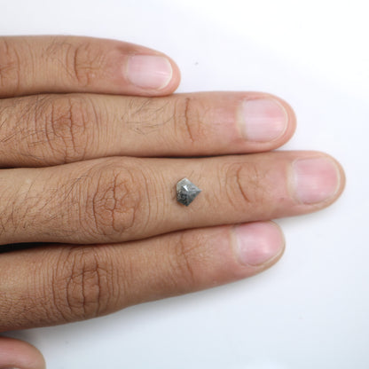 1 CT Salt and Pepper Natural Loose Diamond, Shield Cut For handmade necklace pendant, Fancy Diamond for Engagement Ring Anniversary Diamonds