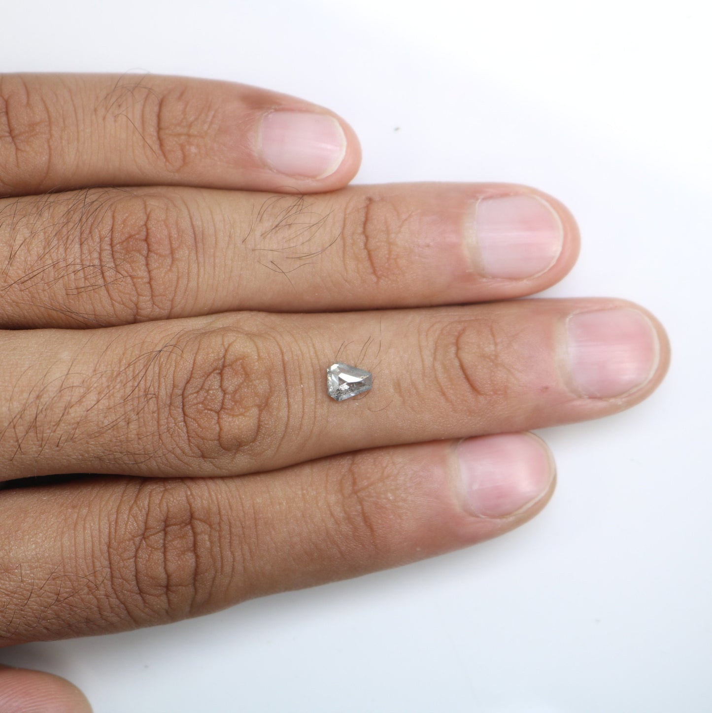 0.53 CT Salt and Pepper Natural Loose Diamond, Geometric Cut For handmade necklace pendant, Fancy Diamond for Engagement Ring Anniversary
