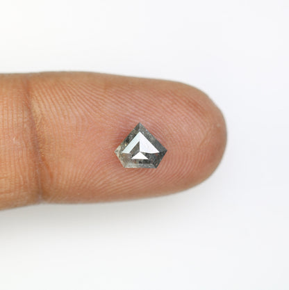 1 CT Salt and Pepper Natural Loose Diamond, Shield Cut For handmade necklace pendant, Fancy Diamond for Engagement Ring Anniversary Diamonds