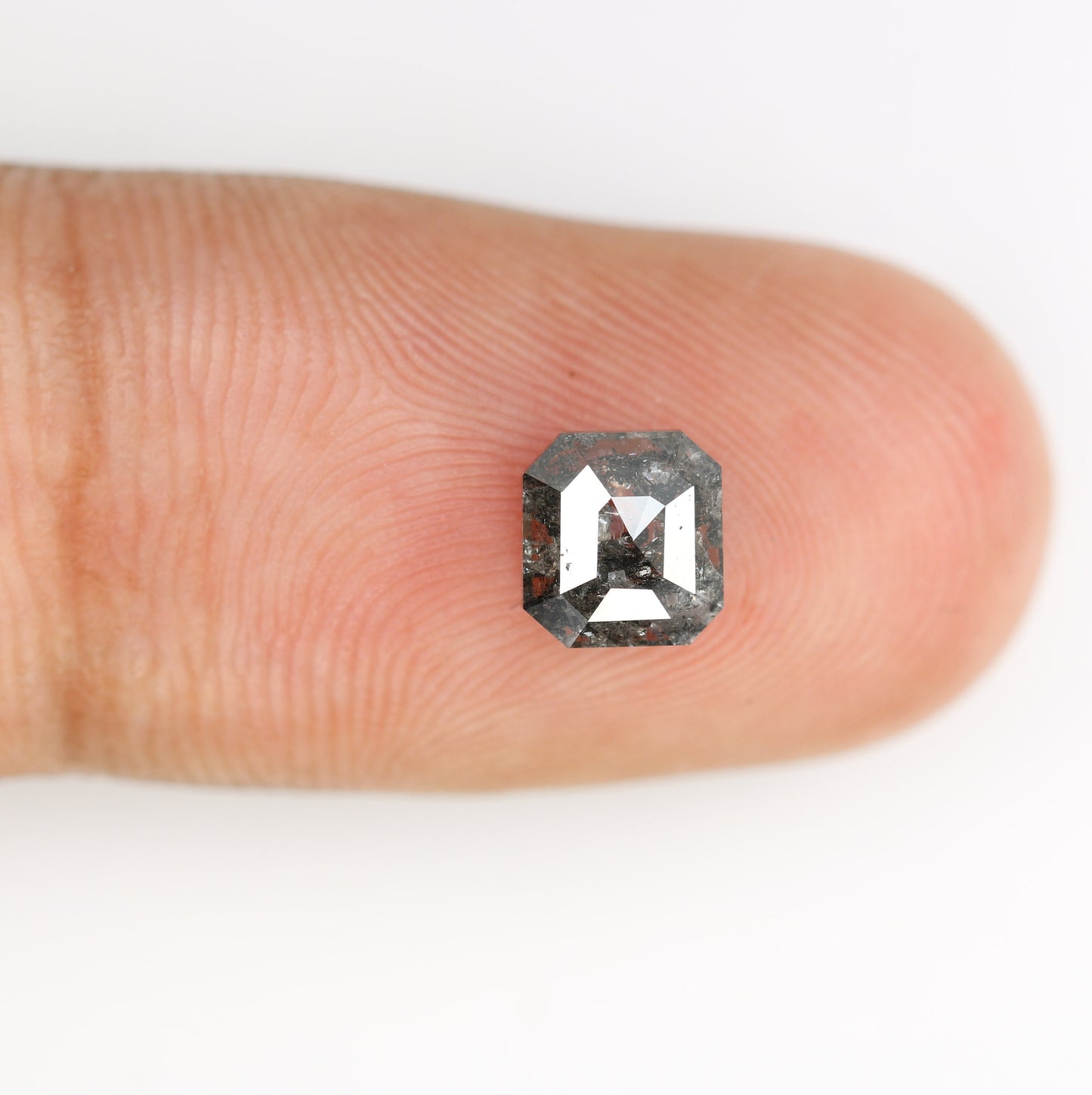 1.CT Salt and Pepper Emerald Shape Diamond - Natural Loose Emerald Cut Diamond - Emerald Engagement Ring - LABORDAY Offer