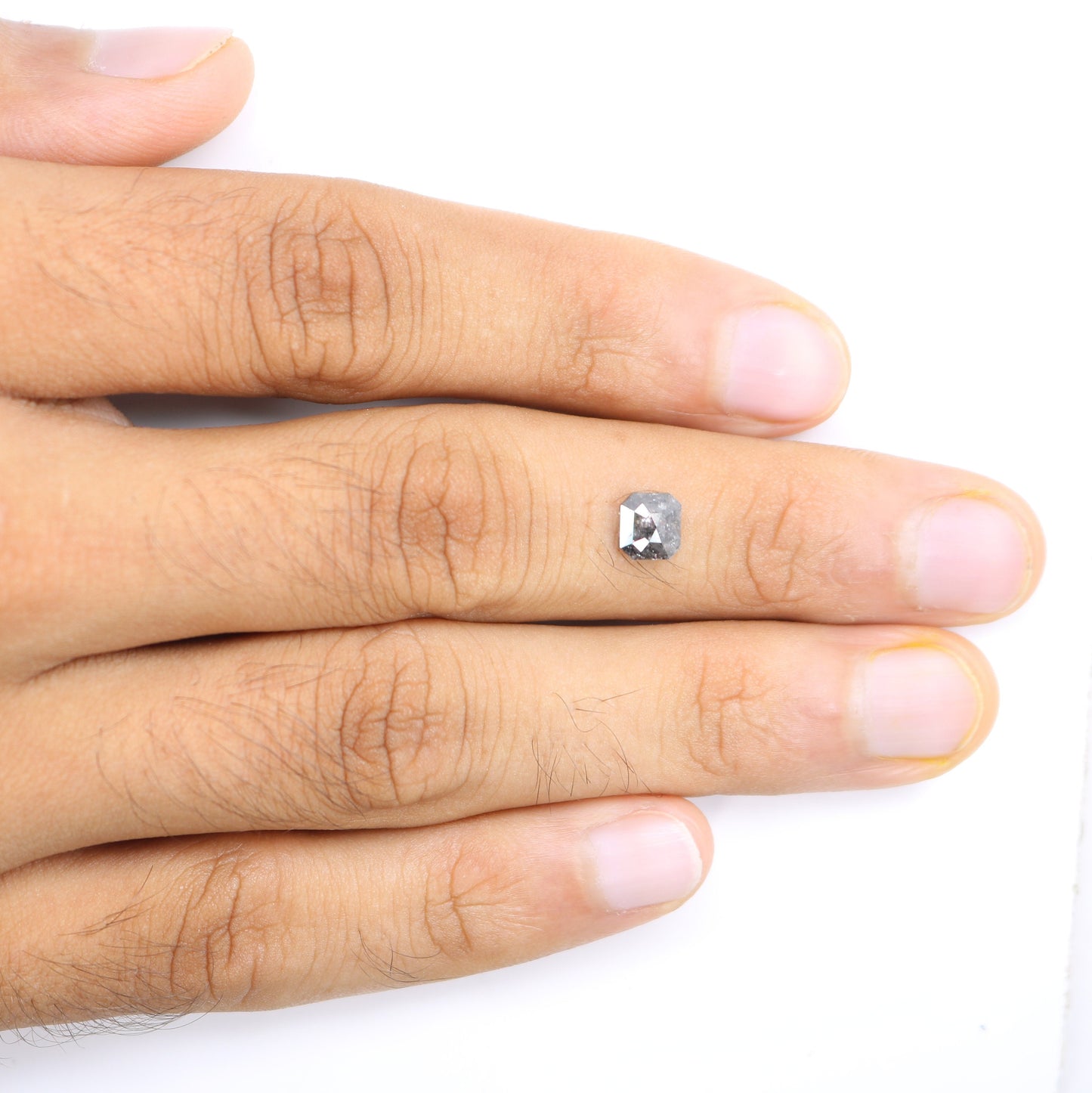 1.CT Salt and Pepper Emerald Shape Diamond - Natural Loose Emerald Cut Diamond - Emerald Engagement Ring - LABORDAY Offer