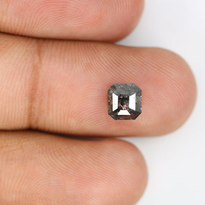 1.CT Salt and Pepper Emerald Shape Diamond - Natural Loose Emerald Cut Diamond - Emerald Engagement Ring - LABORDAY Offer