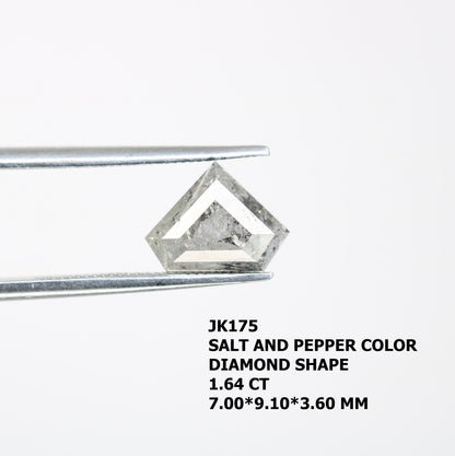 1.64 CT Salt and Pepper Natural Loose Diamond, Pentagon Cut For handmade necklace pendant, Fancy Diamond for Engagement Ring Anniversary