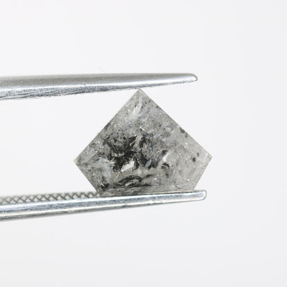 1.64 CT Salt and Pepper Natural Loose Diamond, Pentagon Cut For handmade necklace pendant, Fancy Diamond for Engagement Ring Anniversary