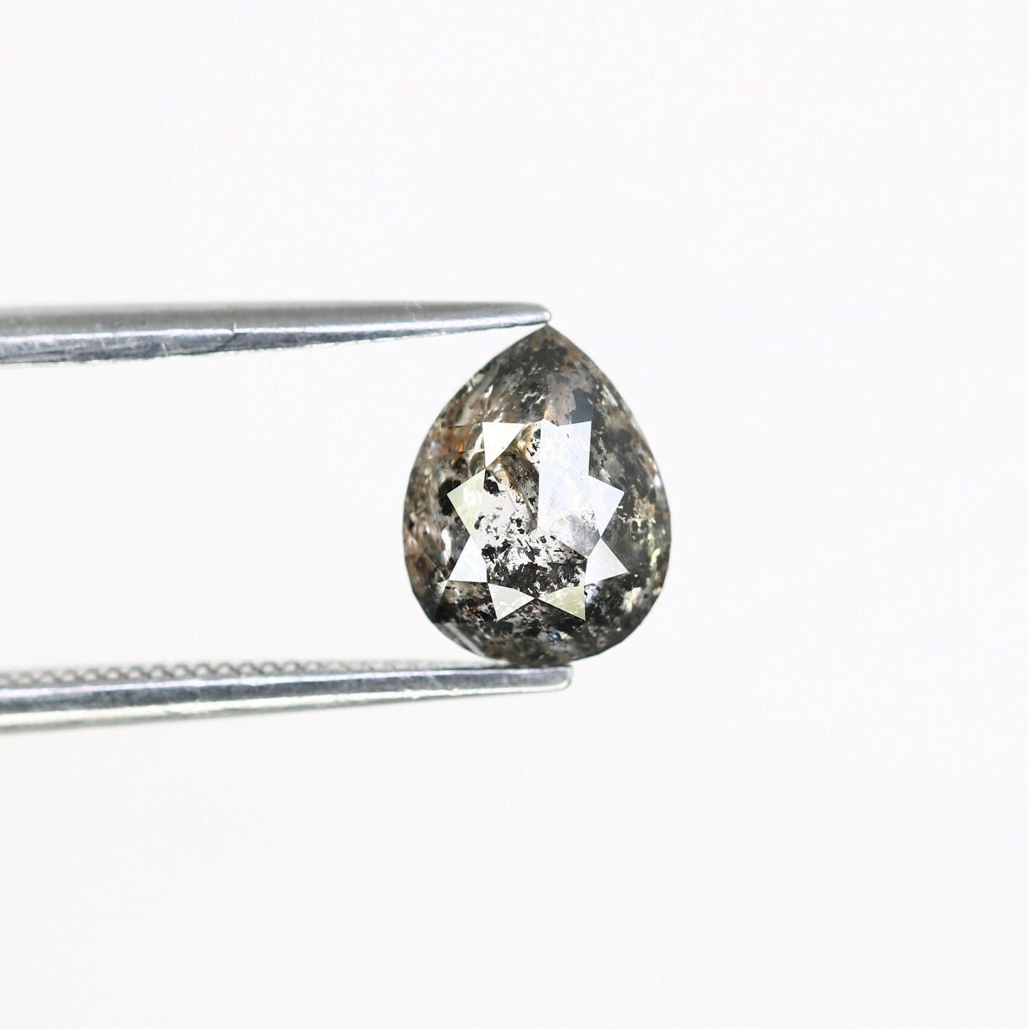 1.42 CT Galaxy Natural Salt and Pepper Pear Cut Diamond | Loose Real Gem for Wedding Pendant | Perfect Gift for Wife or Girlfriend