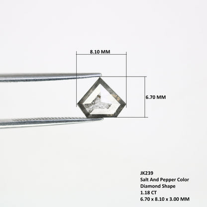 1.18 CT Salt and Pepper Natural Loose Diamond, Pentagon Cut for Handmade Necklace Pendant, Diamond Bracelet Engagement Gold Ring For Women