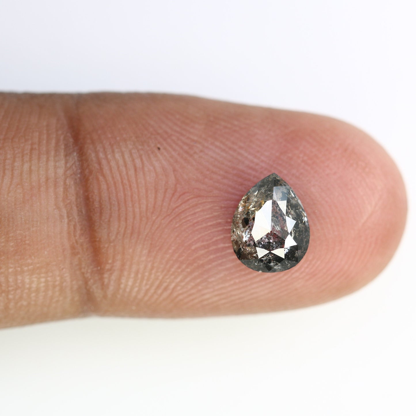 1.42 CT Galaxy Natural Salt and Pepper Pear Cut Diamond | Loose Real Gem for Wedding Pendant | Perfect Gift for Wife or Girlfriend