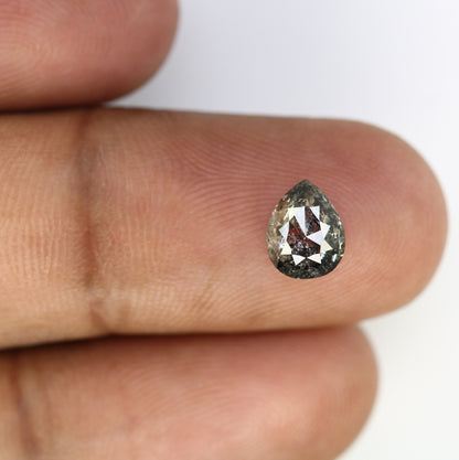 1.42 CT Galaxy Natural Salt and Pepper Pear Cut Diamond | Loose Real Gem for Wedding Pendant | Perfect Gift for Wife or Girlfriend