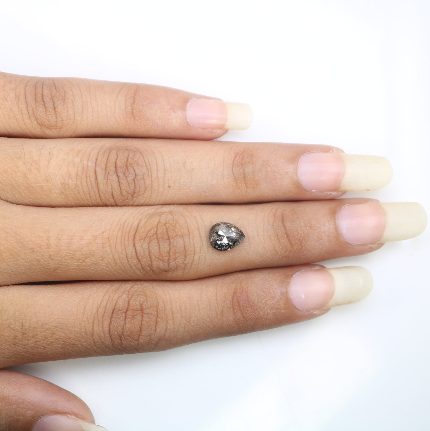 1.42 CT Galaxy Natural Salt and Pepper Pear Cut Diamond | Loose Real Gem for Wedding Pendant | Perfect Gift for Wife or Girlfriend