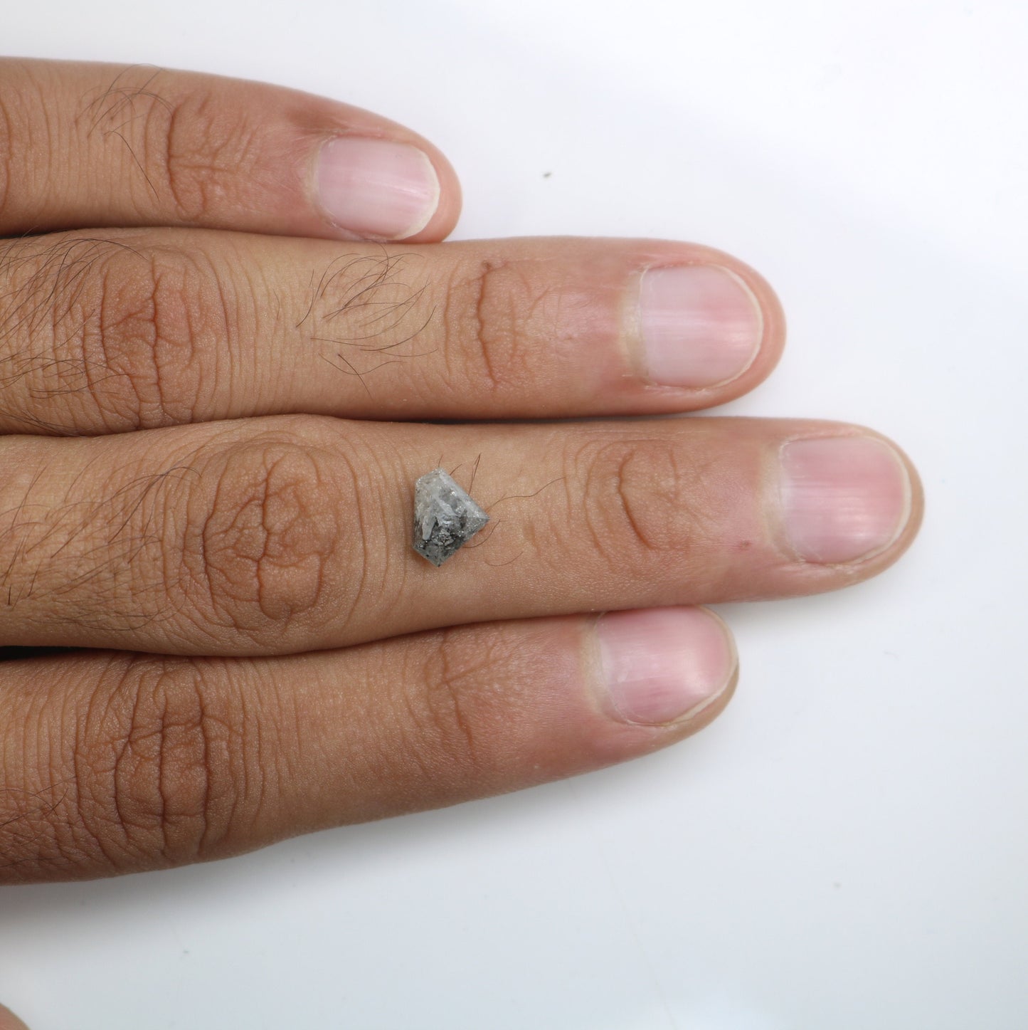 1.64 CT Salt and Pepper Natural Loose Diamond, Pentagon Cut For handmade necklace pendant, Fancy Diamond for Engagement Ring Anniversary