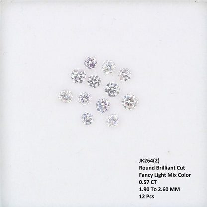 0.57 Carat Fancy Light Mix Loose Round Brilliant Cut Diamond for Engagement Rings |Perfect for Custom Gold Jewelry or Unique Diamond Designs