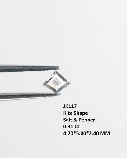 0.31 CT Kite shape Natural Loose Diamond  -Kite Shape Salt and Pepper Diamond - For Salt Pepper Diamond Ring - Sale Offer- Unique Gift