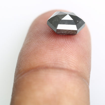 2.73 CT Hexagon Cut Salt and Pepper Diamond - Natural Hexagon Diamond - Salt and Pepper Ring - Gift for Wifey - Gift for mother - jewelry