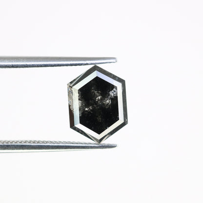2.73 CT Hexagon Cut Salt and Pepper Diamond - Natural Hexagon Diamond - Salt and Pepper Ring - Gift for Wifey - Gift for mother - jewelry